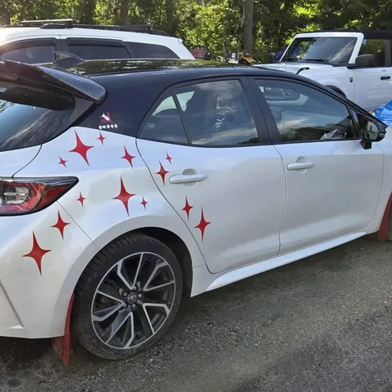 Pegatinas holográficas JDM Star Sparkle para coche, 16 unidades, decoración para ventana y puerta, estilo deportivo, accesorios exteriores, calcomanías de vinilo impermeables