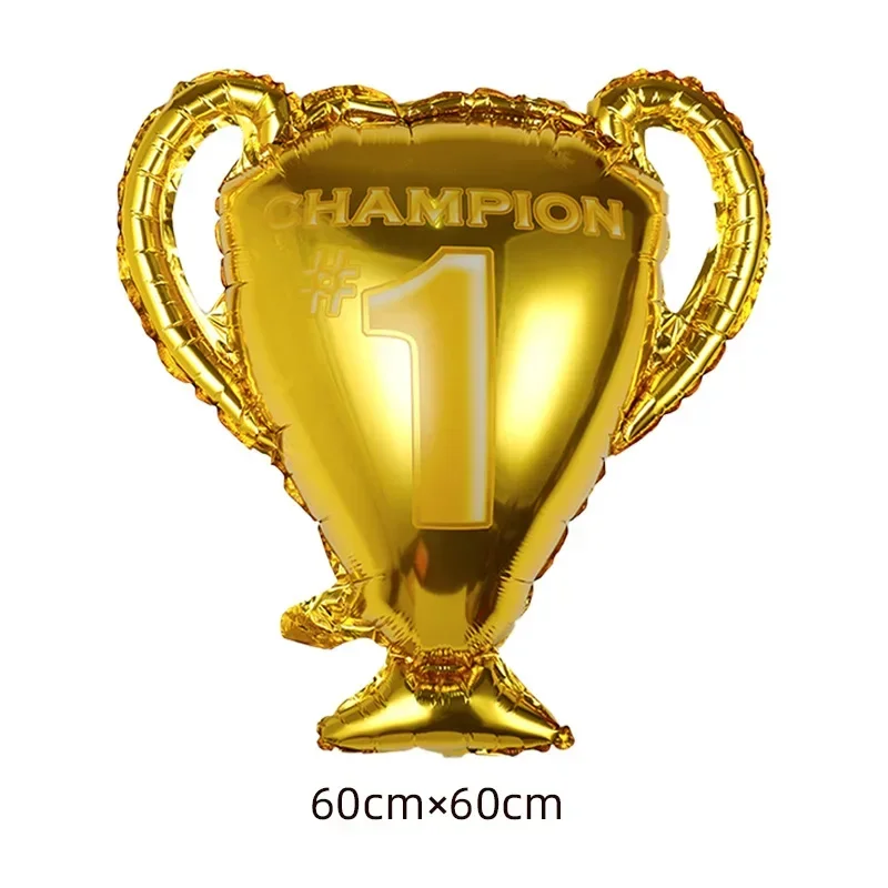 Sports Theme Gold Cup Champion Trophy Party Celebration Decoration Supplies Aluminum Film Balloons