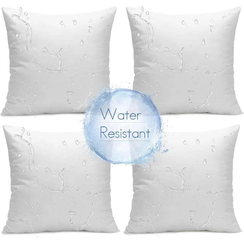 

Ashler Outdoor Pillows, 18 x 18 Pillow Inserts Set of 4, Waterproof Throw Pillow Inserts Hypoallergenic for Patio, Water Resista