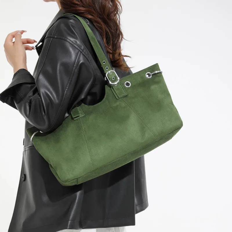 

2025 Ретро-тоут, большая вместительная модная сумка через плечо, простая винтажная сумка через плечо в стиле бохо для женщин