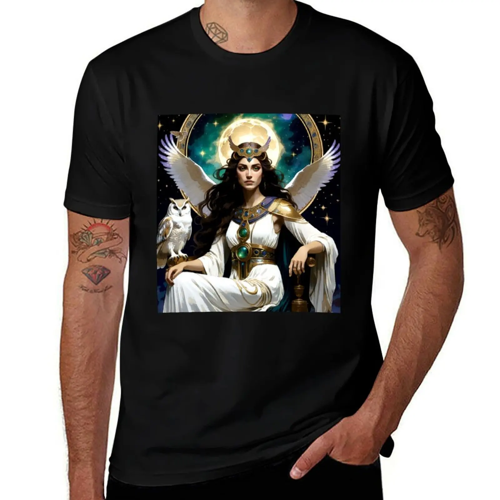 

Athena Greek Goddess variation T-Shirt Man t-shirt new edition blue archive plain plus size men clothing