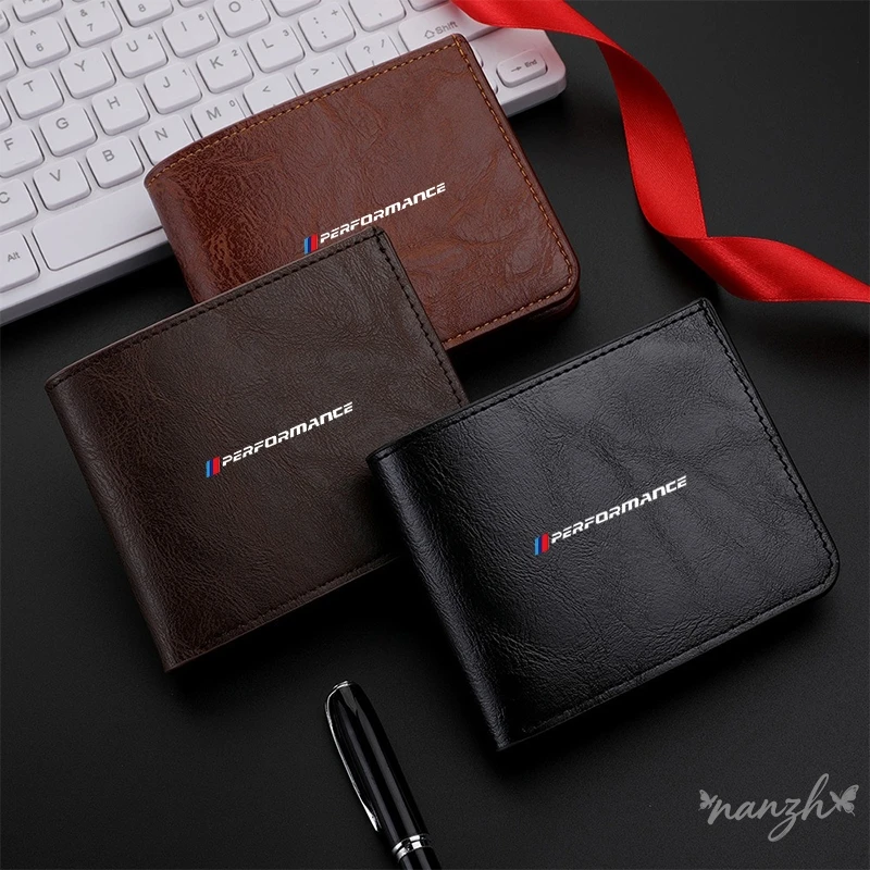 Leather Car Wallet Car Credit Card Holder For BMW Performance M5 F25 F26 F15 F16 E90 E91 E92 E60 Key Bag E84 F13 Accessory