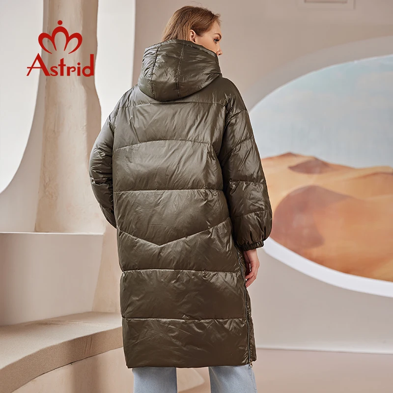 Imagem -04 - Astrid 2023 para Baixo Jaqueta Feminina Inverno Quente Longo Cabolsa Parkas com Capuz Moda Solta Outerwear Feminino Jaqueta Roupas Femininas