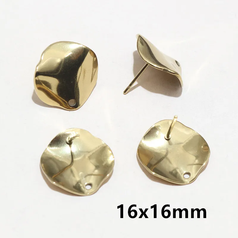 20pcs Irregular Polygonal Geometric Earring Stud Posts Stainless Steel Gold DIY Earrings Jewelry Making Accessories Findings view 5