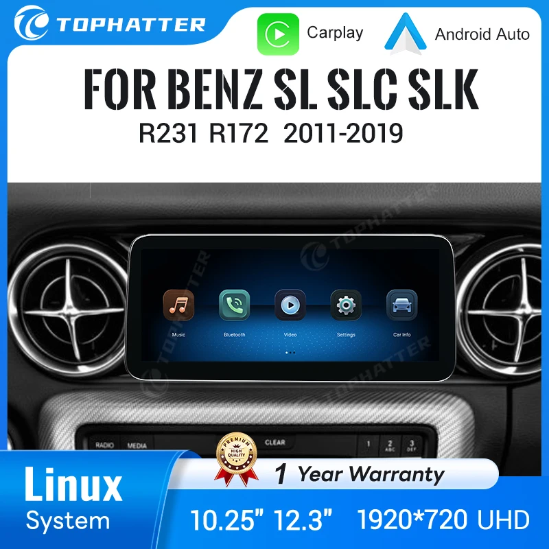 

Car Navigation System for Mercedes Benz SLK SLC R172 SL R231 2011-2019 NTG4.5/4.7 Compatible 10.25 12.3 Inch Touch Screen UHD