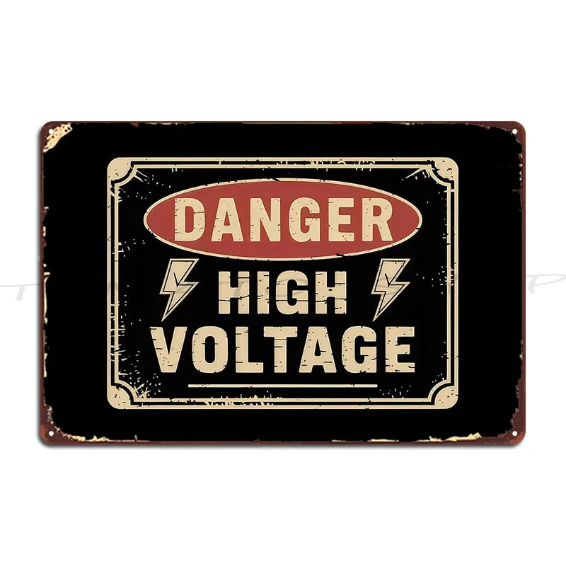 Danger High Voltage Sign Poster  Metal Sign Kitchen Home Bar Club Print  Tin Sign Poster