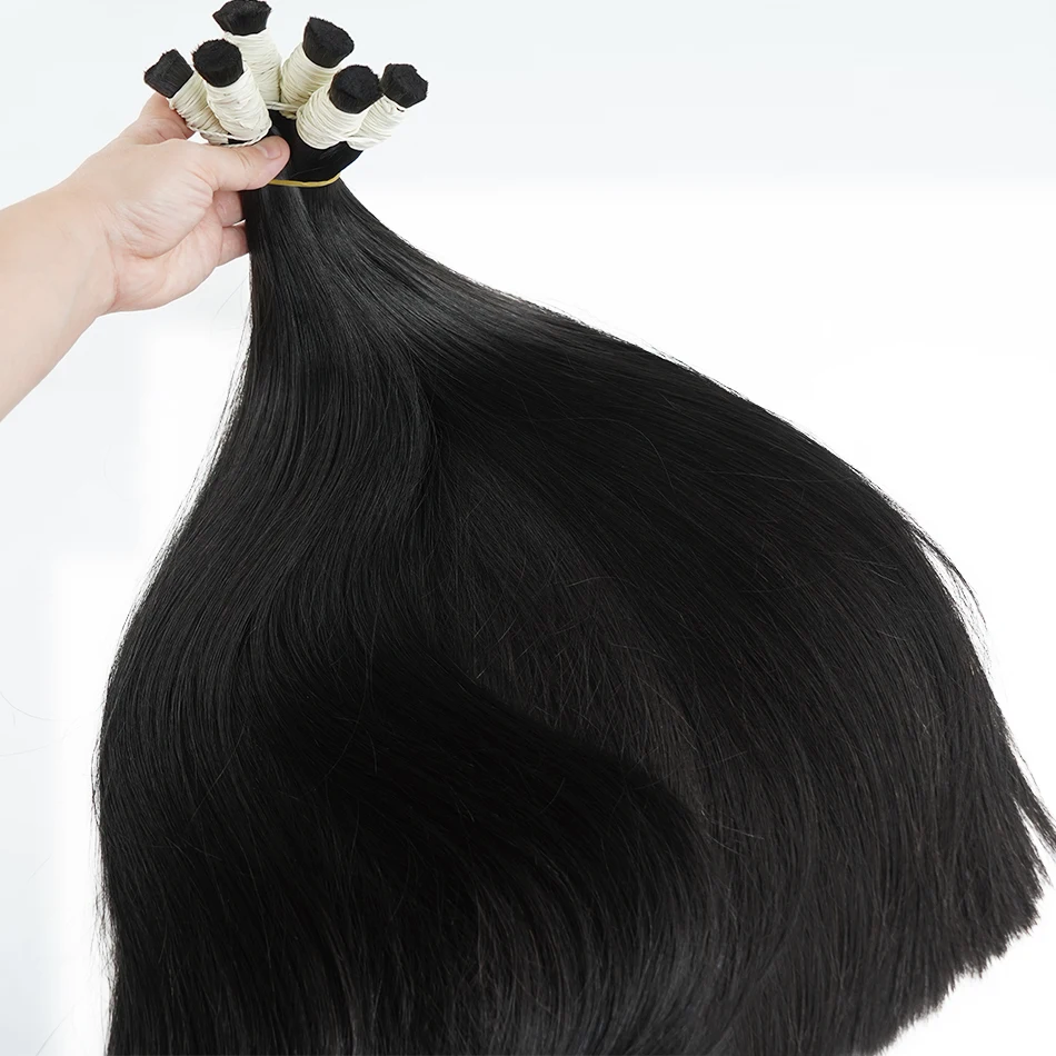 12A 레미 100% 인모 베트남산 웨이브 내추럴 블랙 본 스트레이트 생모 연장 미가공 인모 땋기용 헤어
