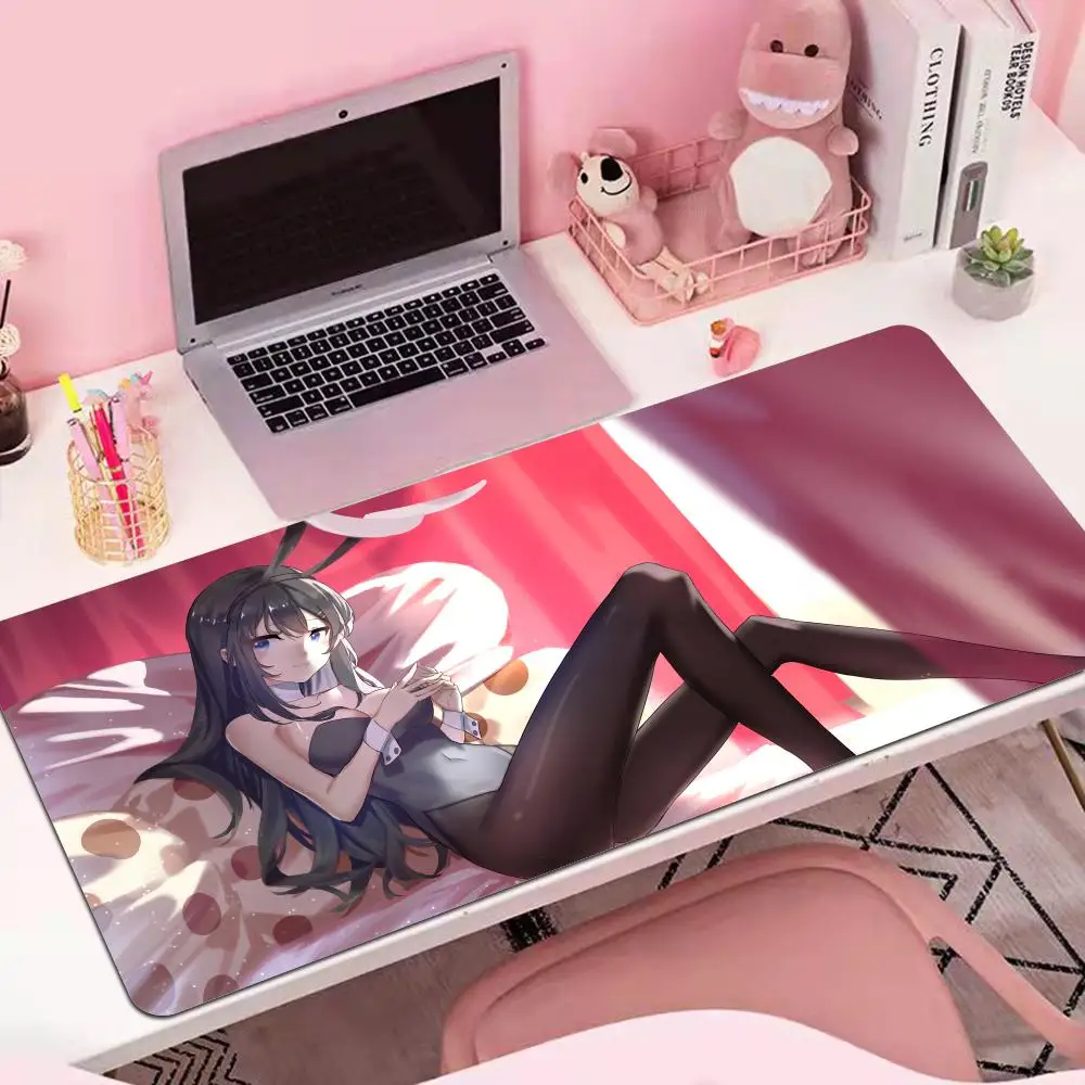 

Bunny Girl Sakurajima Mai Mouse Pad Xxl Gaming Accessories Keyboard Desk Mat Computer PC Gamer Cabinet Carpet 900X400MM Mousepad