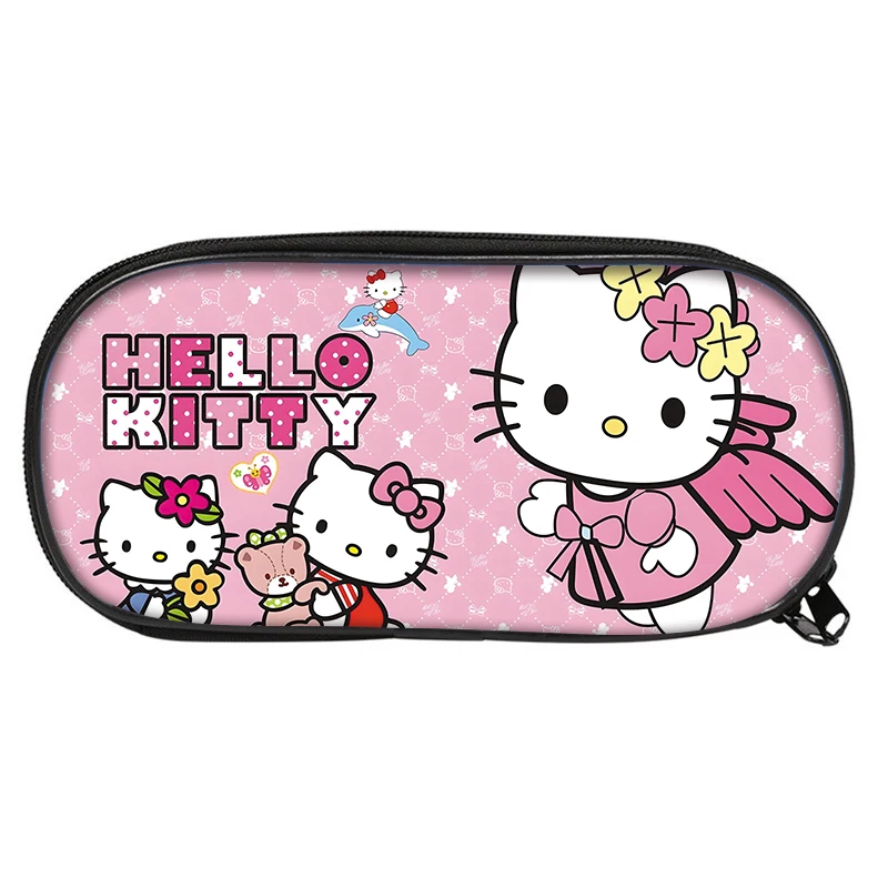 Tas penyimpan pena, kotak alat tulis kartun lucu Hello Kitty Encil, tas penyimpanan pensil Multi lapisan kapasitas besar