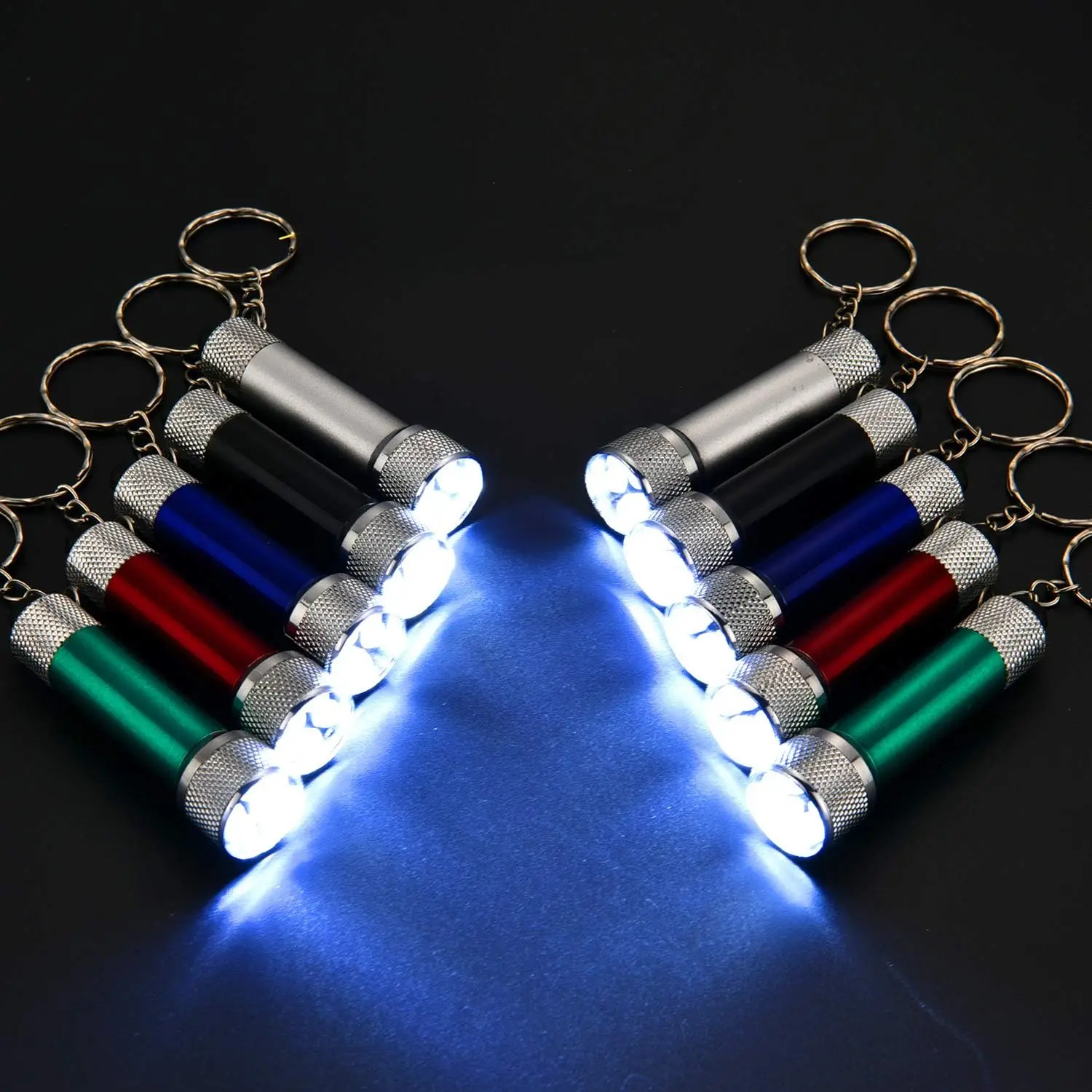 12Pcs Mini Led Flashlight Keychain Portable 5 Bulb LED Flashlight for Camping Wedding Party Favors