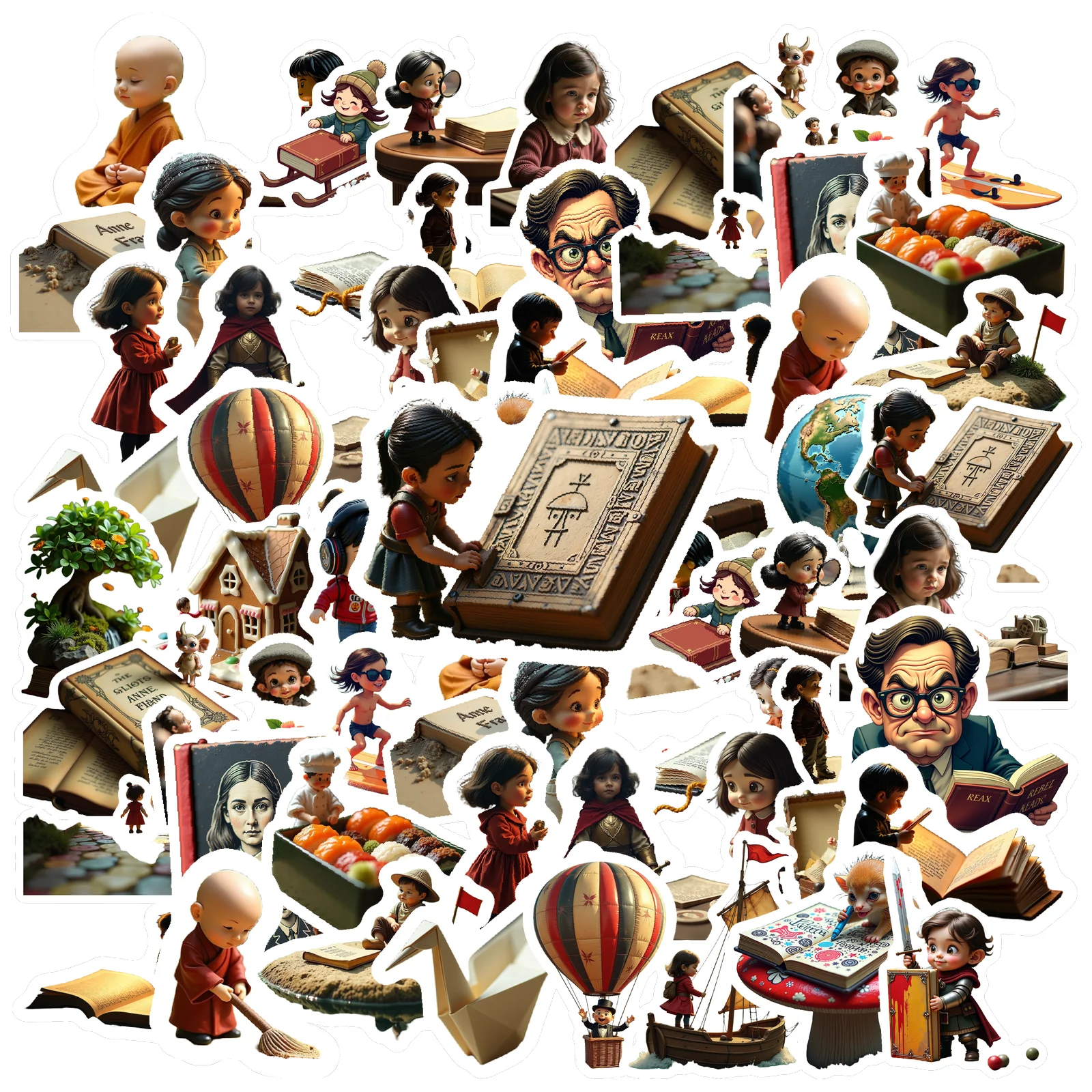 35pcs-100pcs Miniature Stickers Cartoon Stickers DIY Stickers For Guitar DIY Bicycle Skateboard Laptop Luggage Decor