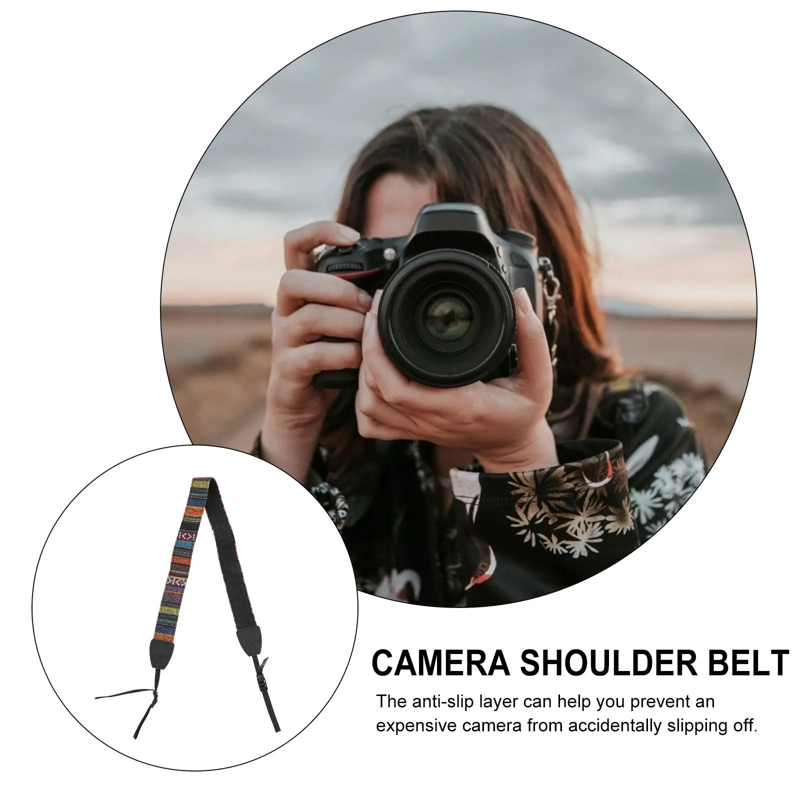 

1Set Vintage Camera Shoulder Strap Adjustable Durable Neck Sling Strap Comfortable Lightweight for Travel Camping