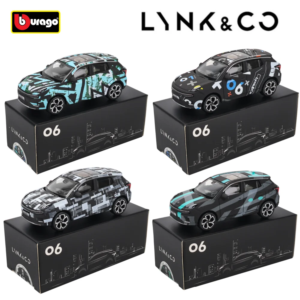 Bburago 1:64 Lynk&Co Premium car models with car models and shock absorbers car model series children\'s Christmas boy gift toys