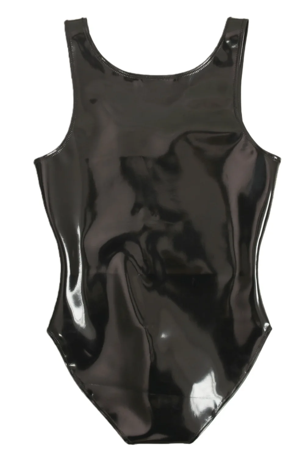 Men's Strait-jacket Reversible Sleeveless One-Piece Vest Bodysuit Convex Pouch Matt Shiny PU Leather Tight 3XL Muscle Tank Top