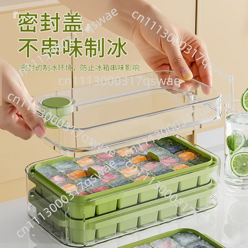 Silicone Ice Cube Trays 2 Pack with Storage Box, Stackable