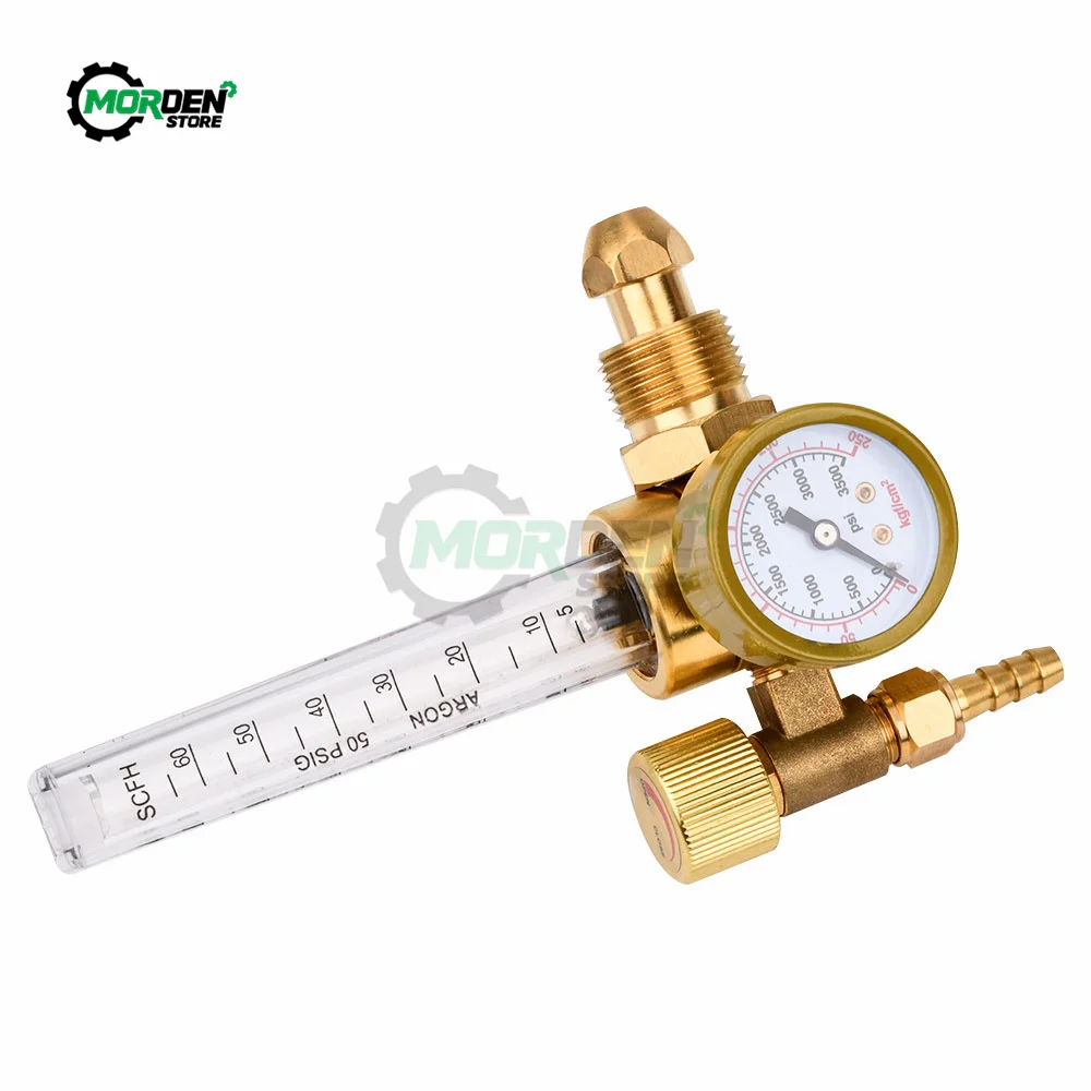 Brass Argon Pressure Reducer Gas Flowmeter Air Welder Pressure Regulator Tig Flow Meter G5/8 Male Thread CGA580 Connector