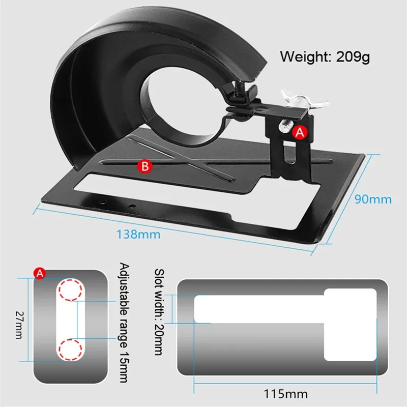 Thickened Steel Angle Grinder Bracket Cutting Machine Base Protection Cover Angle Grinder Convert To Cutter Woodwoking Tool image 6