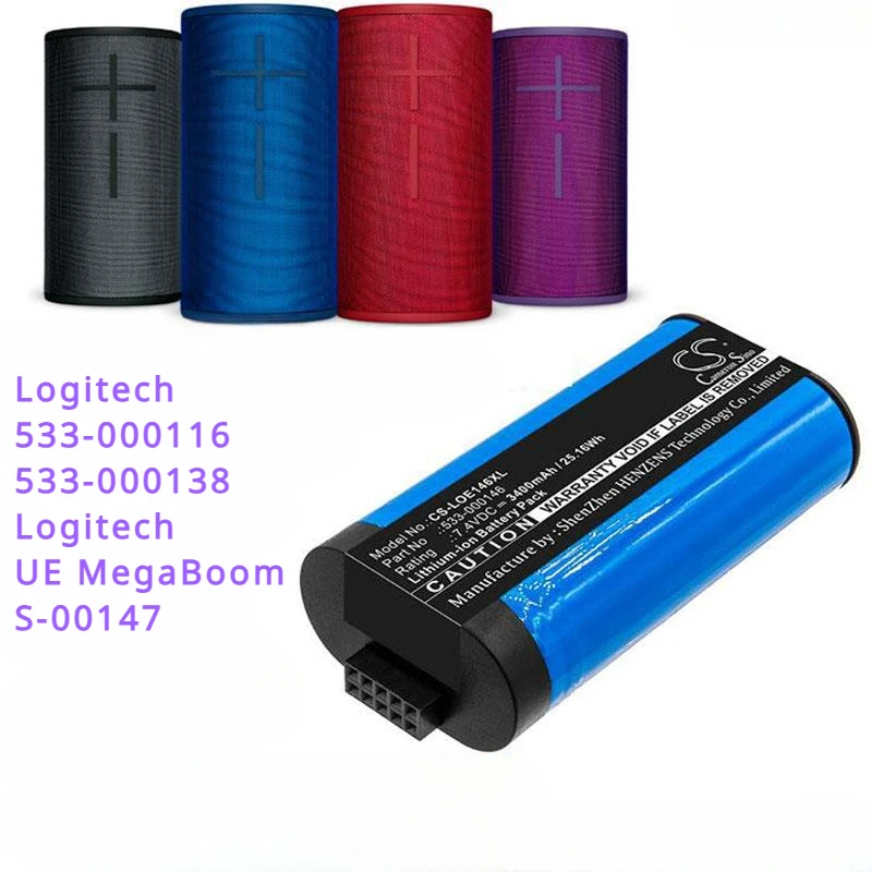 

2600mAh/3400mAh Battery for Logitech 084-000845, 984-001362, Megaboom 3, S-00171, Ultimate Ears Megaboom 3