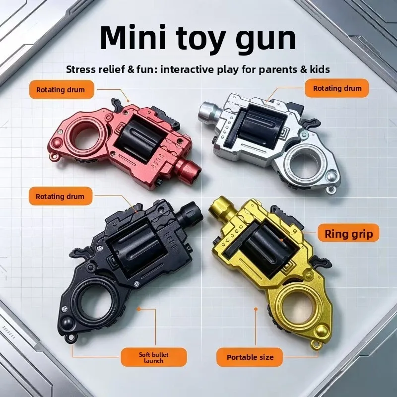 Novelty Finger Ring Blaster Decompression Toy, One-Click Shell Pop-out, Pocket Size EDC Model Toy for Teens Gift