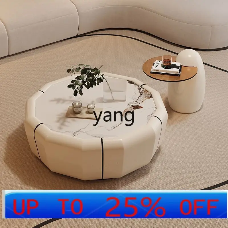 

LMM living room household Italian minimalist light luxury Internet celebrity coffee table side table combination