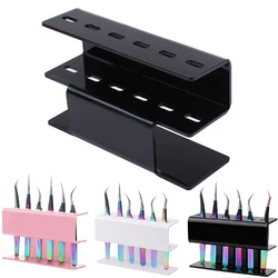Eyelash Tweezers Storage Holder 6 Holes Stand Organizer Portable Tweezers Rack Shelf Eyelash Extension Makeup Tool Acrylic Hold