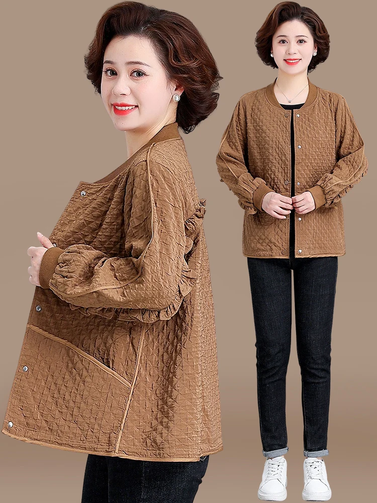 

Весенне-осенний кардиган для женщин среднего возраста: модная элегантная женская одежда свободного кроя в корейском стиле