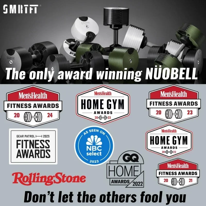 SMRTFT Dumbbells | The Original All-in-One NUOBELL Adjustable Dumbbell Set | Feel Real Like Traditional Dum