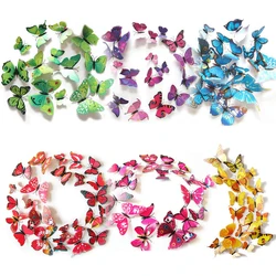 12pcs Simulated Butterfly PVC Magnetic Refrigerator Sticker Creative Living Room Wall Decoration Accessories Household DIY TMZ