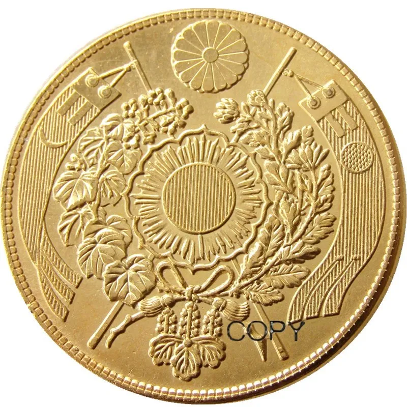 JP(27) Japan 10 Yen Gold-Plated Asian Meiji 3 Year Copy Coin