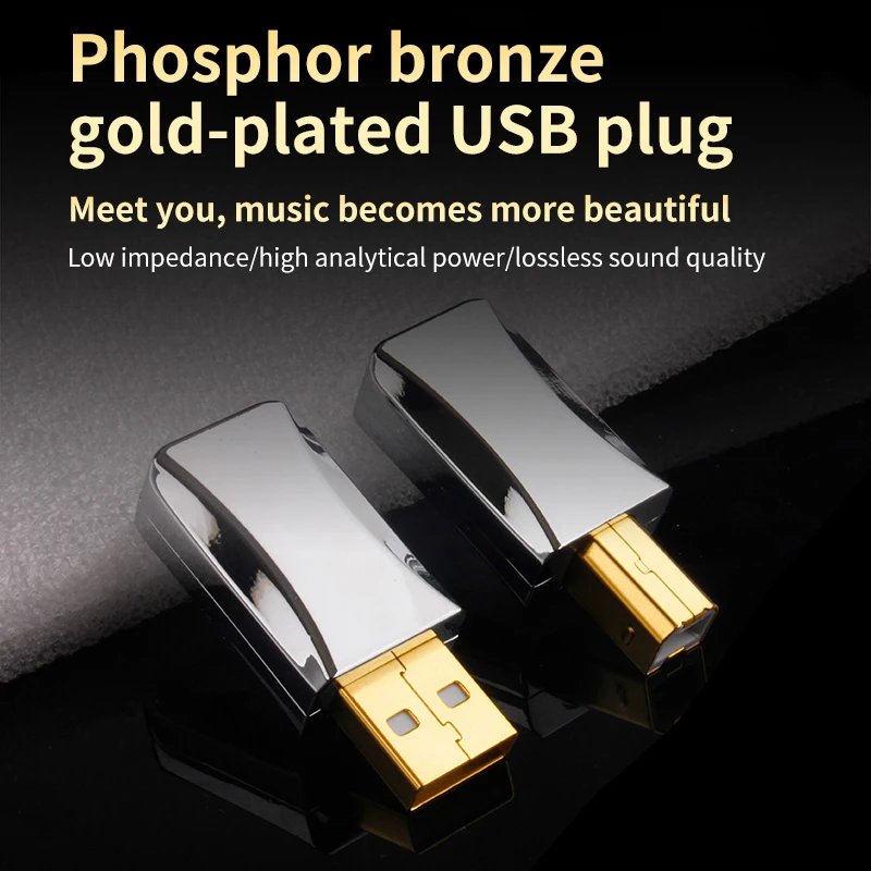 Cabo de dados de áudio de alta fidelidade diy usb a b 2.0 conector jack fósforo bronze conector a-tipo macho 2.0 terminal b-tipo porta