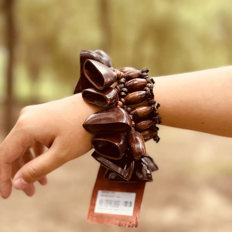 สร้อยข้อมือเปลือกผลไม้ธรรมชาติ กลองแอฟริกัน เครื่องดนตรีเคาะจังหวะ เครื่องดนตรีประกอบ เครื่องดนตรีเคาะจังหวะ เครื่องประดับ กระดิ่งมือ