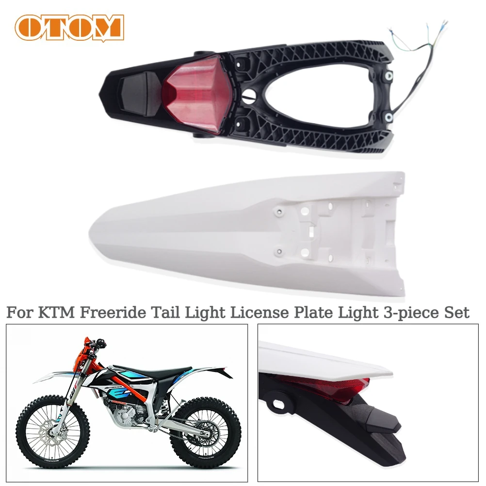 For KTM Freeride Motorcycle Rear Fender With LED Tail Light Taillight Bracket License Plate Lamp E-SM E-XC 2015-2018 Dirt Bike