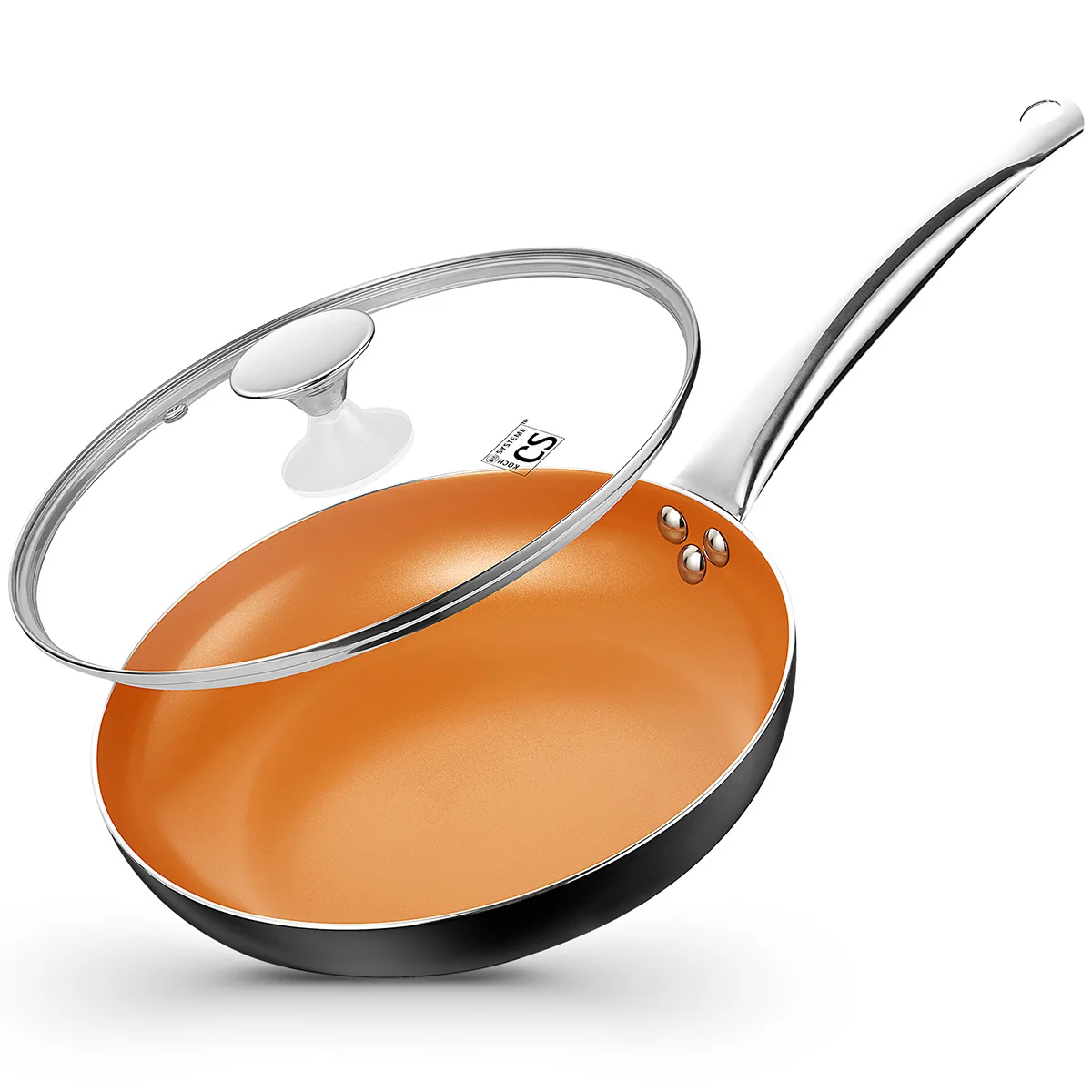 

MICHELANGELO Керамическая сковорода с антипригарным покрытием, индукционная совместимая сковорода для яиц с термостойкой ручкой, нетоксичная сковорода для омлета