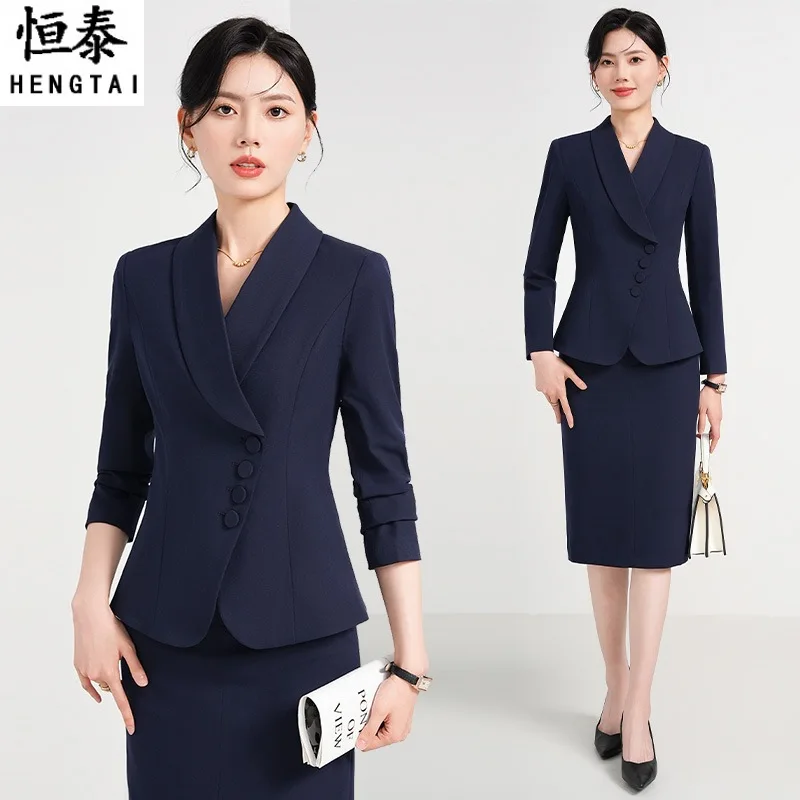 Hotel Front Stage Work Wear Clothes Women's Autumn and Winter New Beauty Salon Tooling Formal Occasion Business Clothing Suit Su