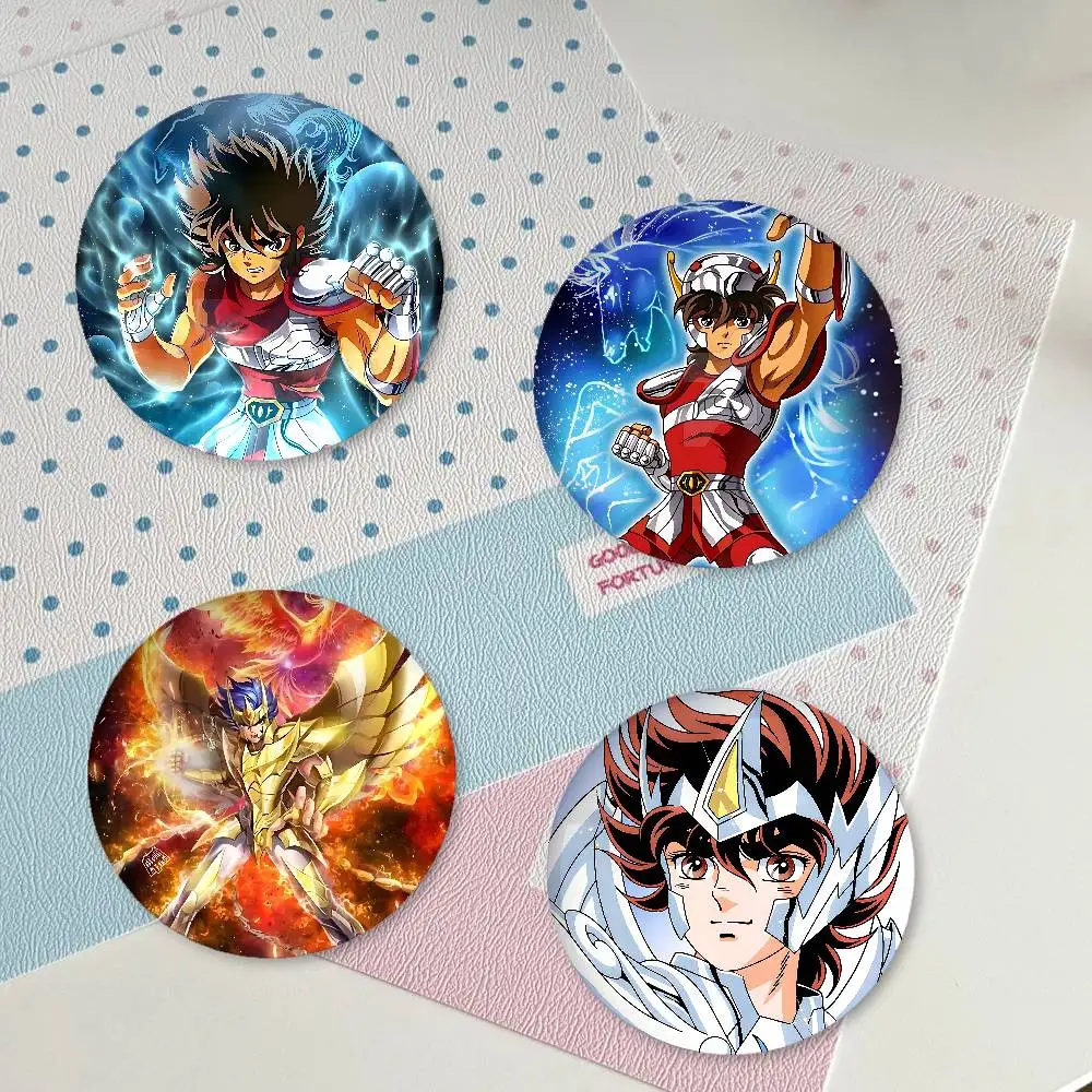 S-SaintS S-Seiya K-Knights-Zodiac Vintage Premium Tinplate Round Lapel Pins: Cute Badge Brooches For Shoulder Bag Souvenir Gifts