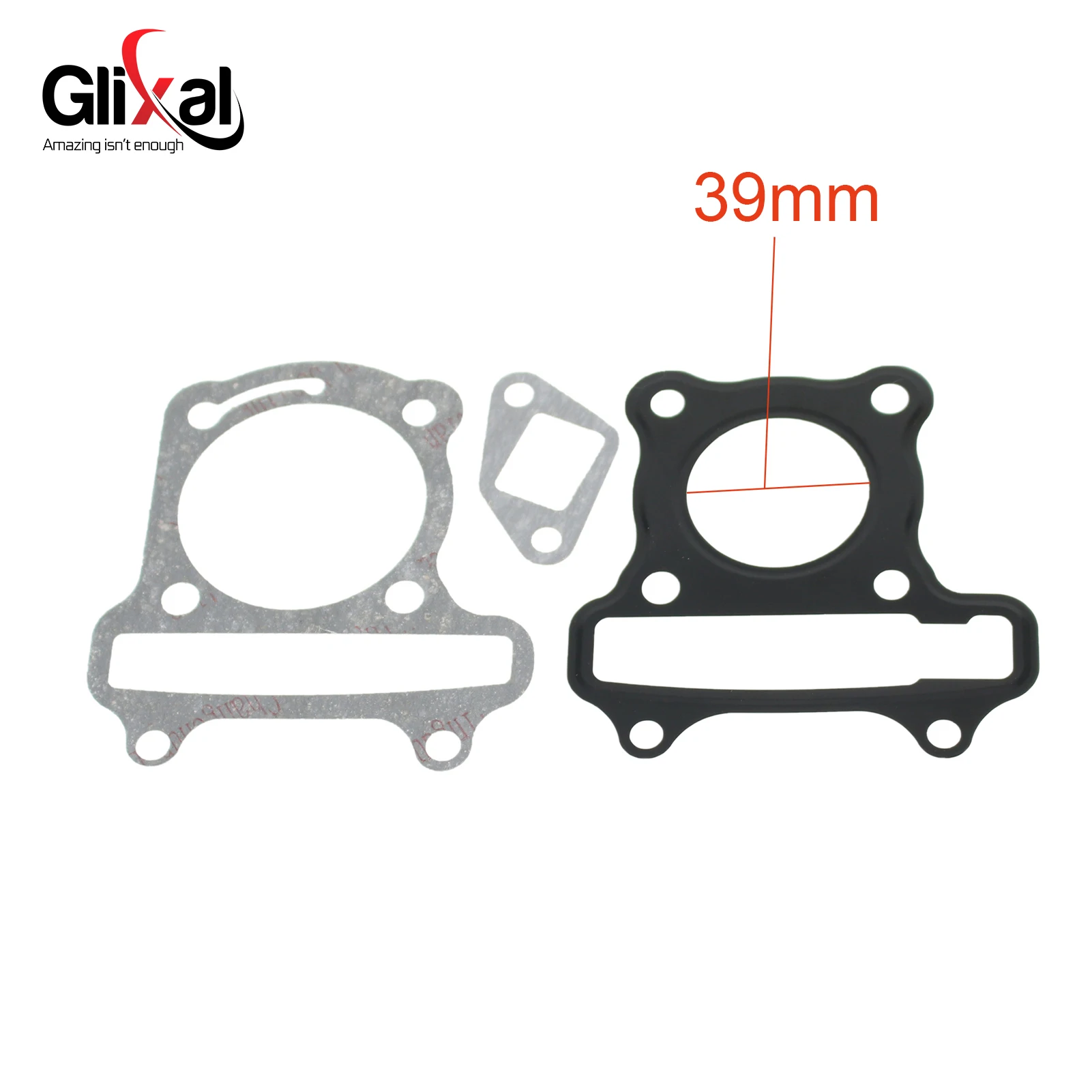 Glixal GY6 50cc 60cc 80cc 100cc 105cc Hoofd en Basis Cilinder Pakking Set voor 139QMB 139QMA 4-takt Gas Scooter Bromfiets ATV Motor