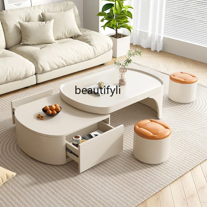 zq Coffee Table Multifunctional Retractable Table Living Room Home High-Grade Dining Table Tea Table