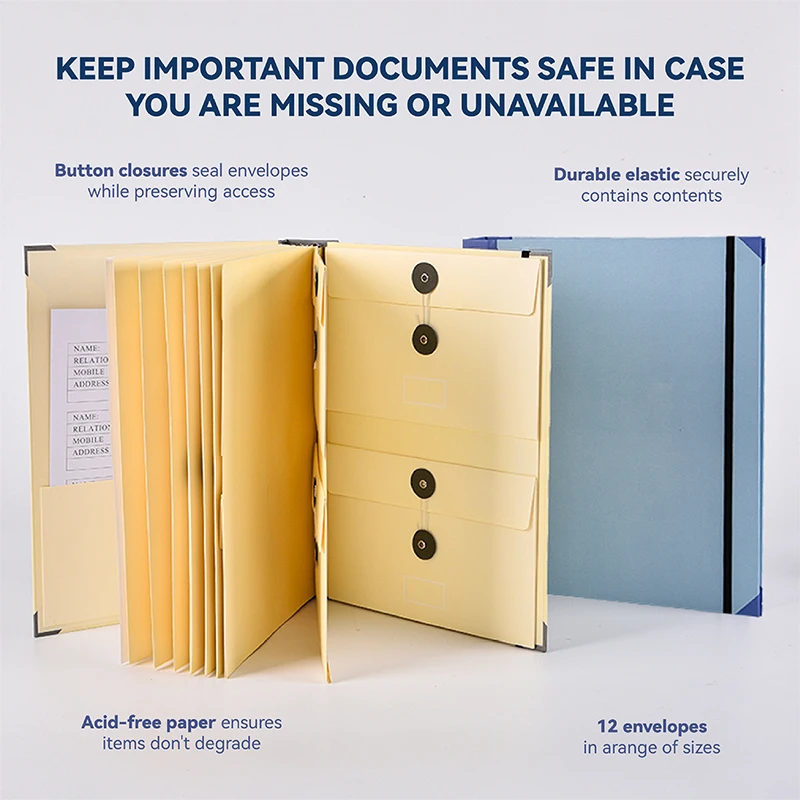 In Case I Go Missing Binder Folio Document Organizer Expanding File Folder Pockets Accordion Document Organizer Pocket