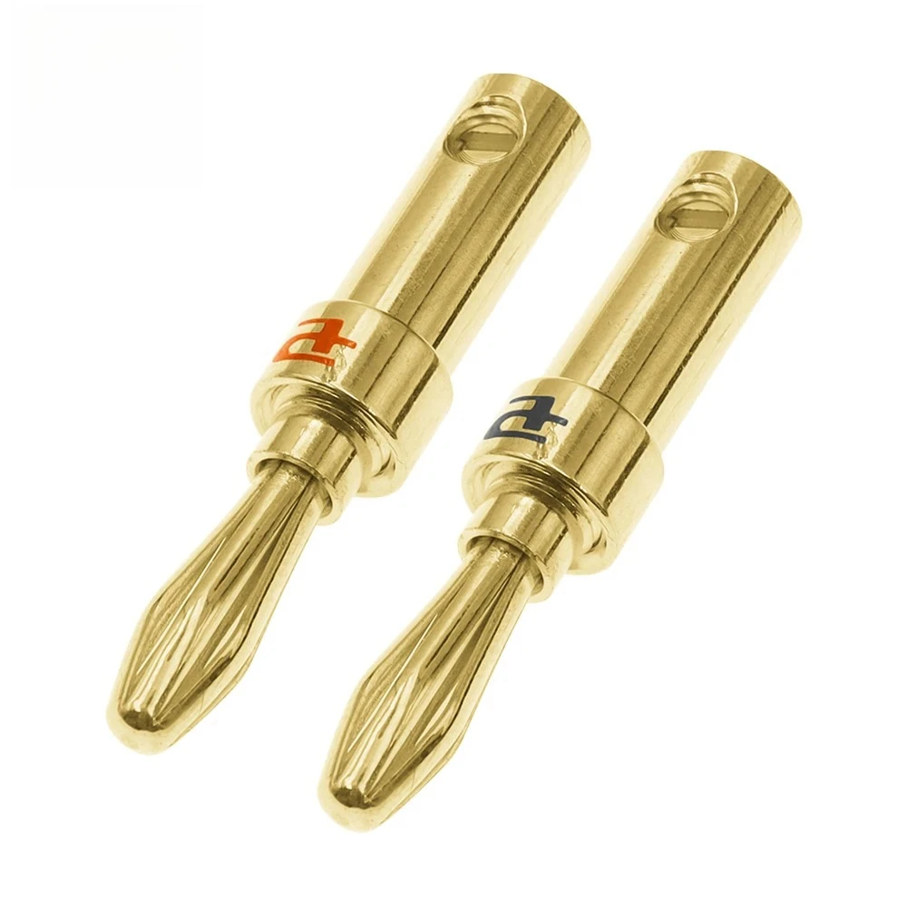 

4mm Pure Copper Gold Plated Banana Plug Connector For Audio Video Speaker Adapter Terminal Connectors Kit