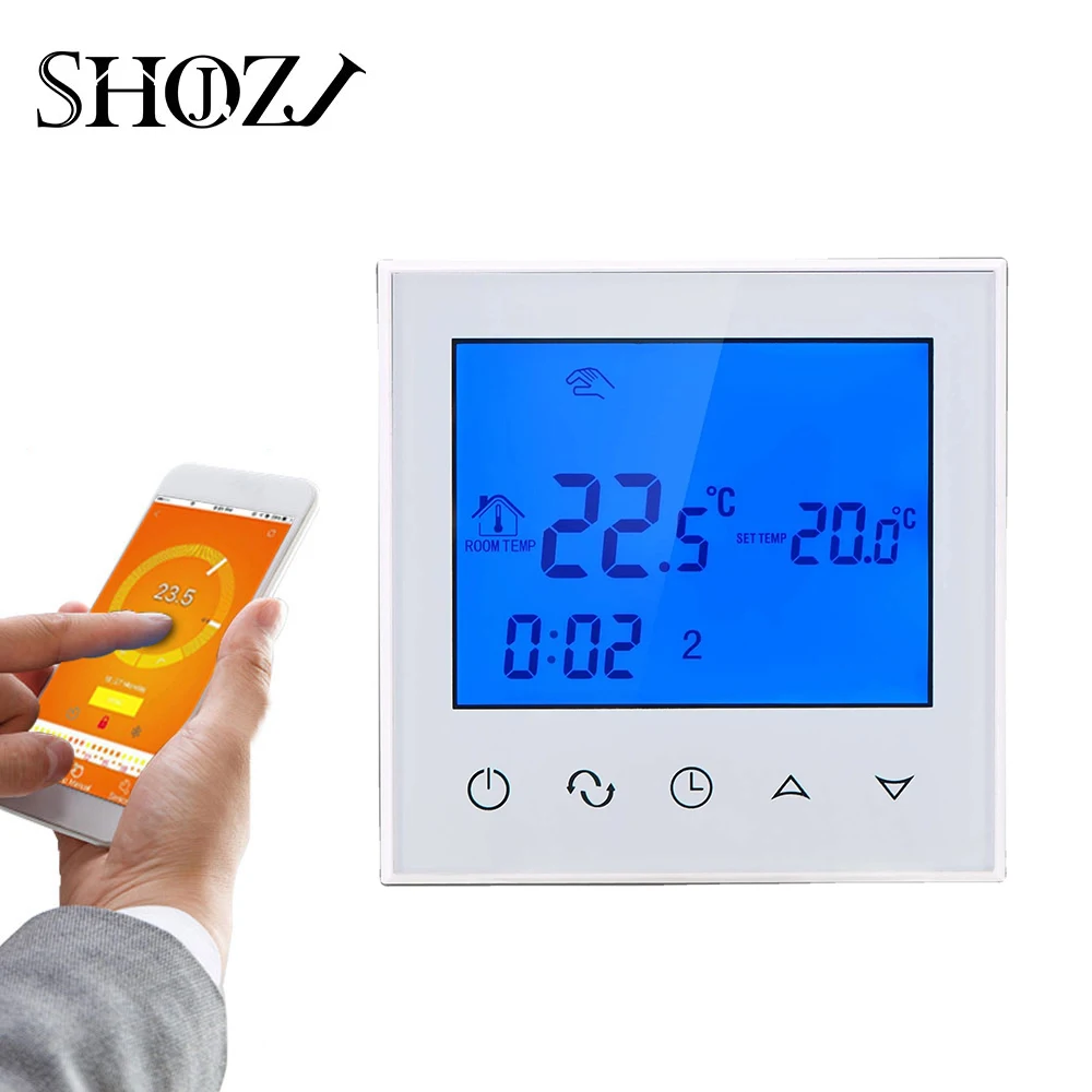 Discount WiFi Professional Touch Screen Thermostat Weekly Programmable Controller for Water Floor Heating Water/Gas Boiler