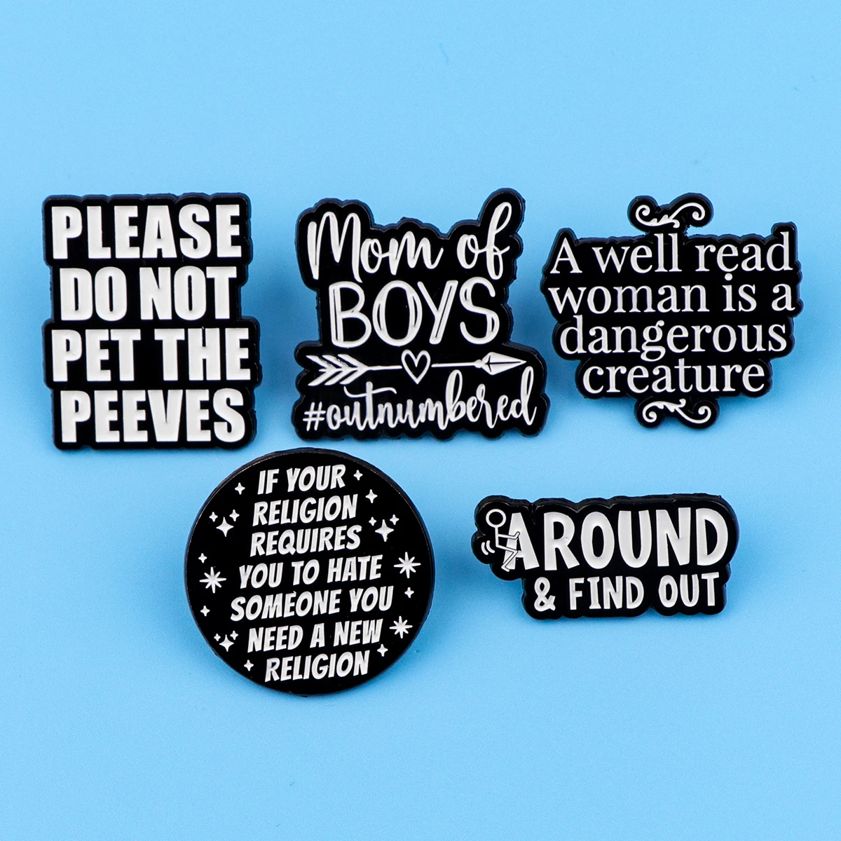 Mom of Boys Enamel Pin Cartoon Brooch Pines Lapel Pins Quotes Badge on Backpack Clothing Accessories Novelty Jewelry Fun Gift