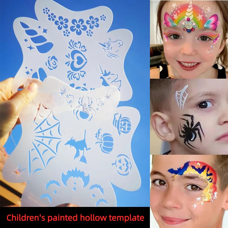 20 * 20cm Halloween Christmas Party Birthday Face Body Painting Stencils DIY Reusable PET Plastic Template stencils tattoo transfer machine henna kit