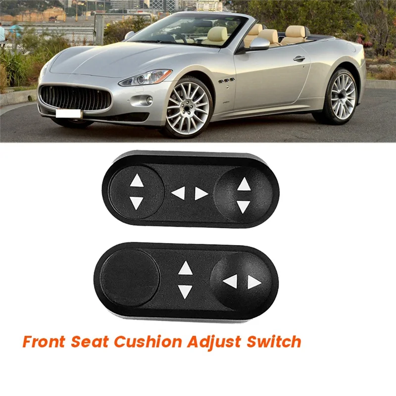 2PCS Front Seat Cushion Adjust Switch Buttons Cover 980145096 980145095 for Maserati Granturismo Quattroporte 4.2&4.7 2008-2018