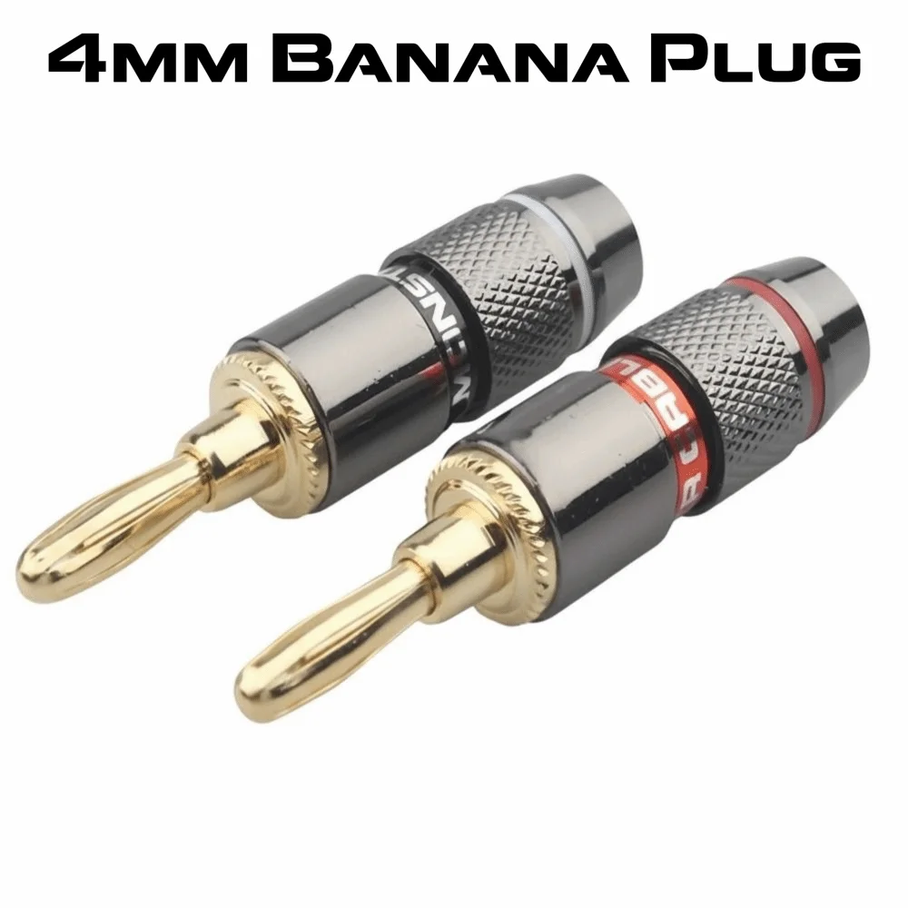 High Quality 4mm Copper Speaker Adapters 24K Gold-Plated Screw-Type Speaker Plugs Durable Audio Connectors