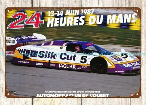 home decor art prints 1987 24 Hours of Le Mans sports car race metal tin sign