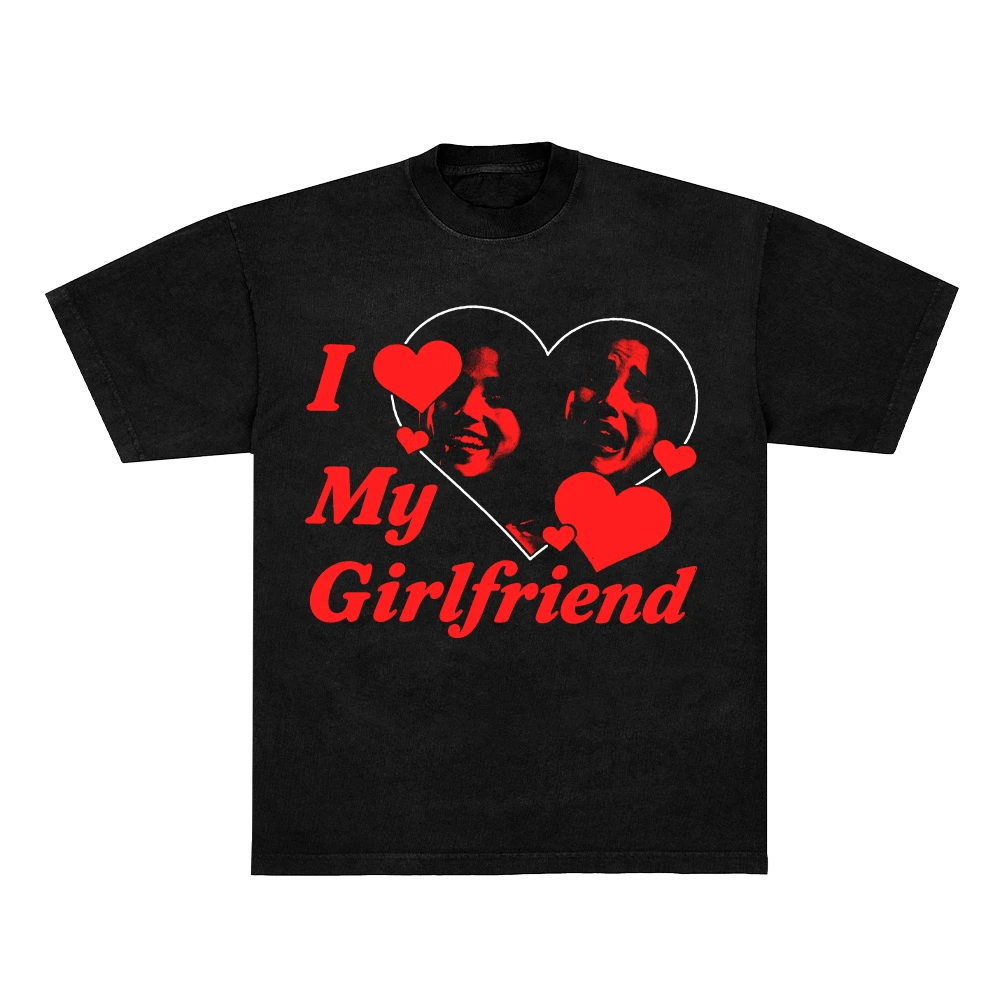 T-Shirt en coton avec image graphique pour hommes et femmes, Streetwear d'été, Cinegogue X Obsession I Love My Girlfriend