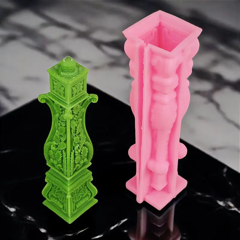 16-31cm Square Roman pillar candle silicone mold relief carving pattern Roman pillar candle mold Roman pillar gypsum resin mold