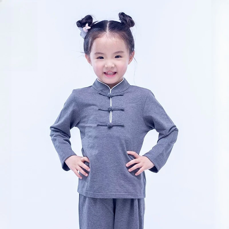 Spring New Kids Martial Arts Practice Uniform Wushu Performance Outfit Dojo Training Children Tai Chi Kung Fu Clothing Set