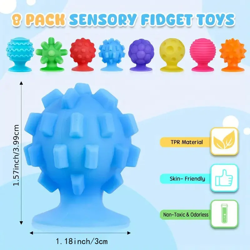 Fidget Sensory Toys with Textured Suction Cups for Autism Anxiety Relief Fidget Stress Toys Early Learning Montessori Kids Toys