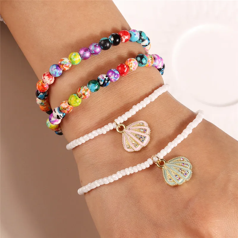 Böhmische handgemachte bunte Perlen Armband für Frauen niedlichen Sommer Strand Regenbogen Blume Armband Mädchen Boho Schmuck Großhandel – Detail 8
